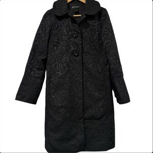 I.N.C. International Concepts Black Brocade long evening coat Size Small